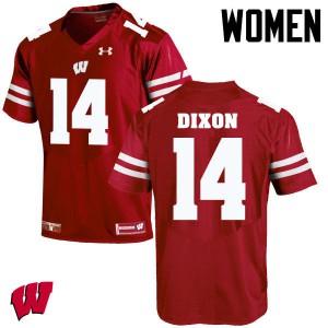 Womens Wisconsin Badgers DCota Dixon #14 Red Official Jerseys 891566-859
