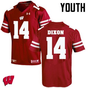 Youth Wisconsin Badgers DCota Dixon #14 Red Stitch Jersey 406803-682