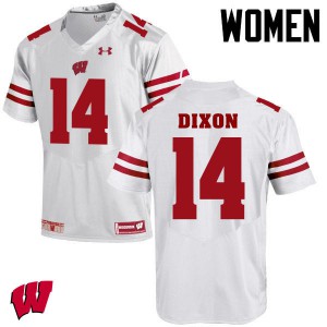 Womens Wisconsin Badgers DCota Dixon #14 White Embroidery Jerseys 370447-333