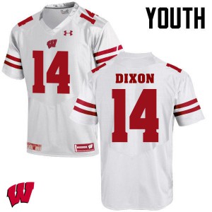 Youth Wisconsin Badgers D'Cota Dixon #14 White Football Jerseys 142056-123