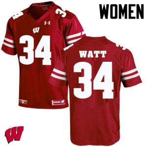 Womens Wisconsin Badgers Derek Watt #34 Red Alumni Jersey 744423-960