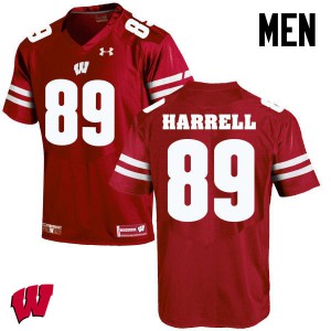 Men's Wisconsin Badgers Deron Harrell #89 Red NCAA Jerseys 120610-383