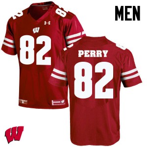 Mens Wisconsin Badgers Emmet Perry #82 College Red Jersey 705216-197