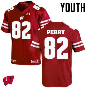 Youth Wisconsin Badgers Emmet Perry #82 Red Football Jerseys 854117-693