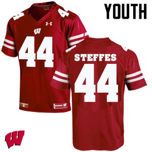 Youth Wisconsin Badgers Eric Steffes #44 Red Embroidery Jersey 229552-705