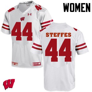 Women's Wisconsin Badgers Eric Steffes #44 White Embroidery Jersey 759170-561