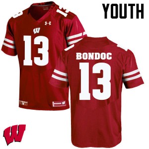 Youth Wisconsin Badgers Evan Bondoc #13 Red Official Jersey 616833-550
