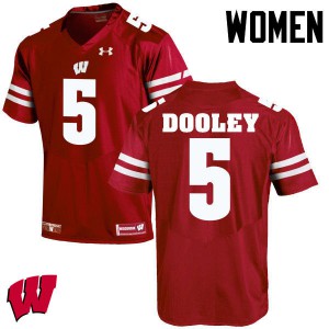 Women's Wisconsin Badgers Garret Dooley #5 Official Red Jersey 164660-332
