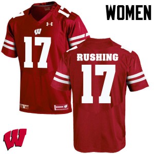 Women's Wisconsin Badgers George Rushing #17 Red Stitch Jersey 787560-382