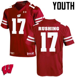 Youth Wisconsin Badgers George Rushing #17 Football Red Jersey 889993-150