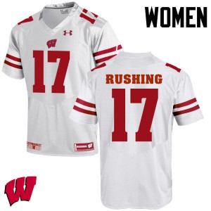Womens Wisconsin Badgers George Rushing #17 White High School Jerseys 389338-564