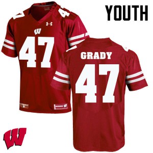 Youth Wisconsin Badgers Griffin Grady #47 Red College Jerseys 641231-621