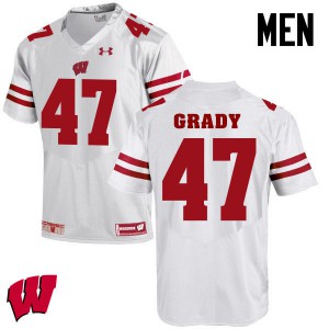 Men Wisconsin Badgers Griffin Grady #47 University White Jersey 838494-178