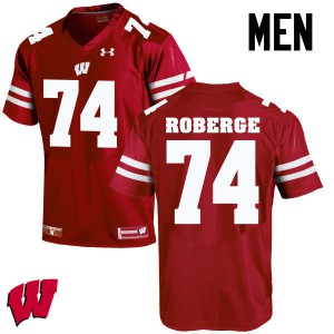 Men's Wisconsin Badgers Gunnar Roberge #74 Red College Jersey 483349-446