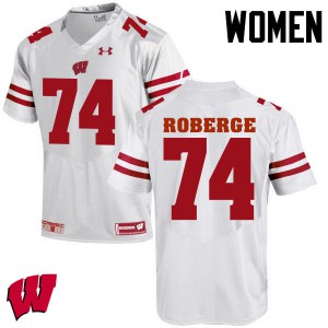 Women's Wisconsin Badgers Gunnar Roberge #74 Player White Jersey 381235-378