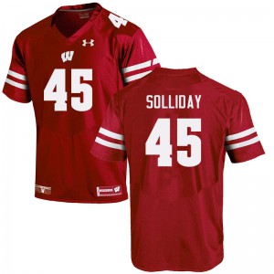 Men's Wisconsin Badgers Garrison Solliday #45 Red NCAA Jersey 988529-894