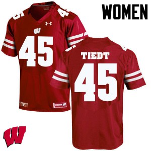 Womens Wisconsin Badgers Hegeman Tiedt #45 Red High School Jerseys 251388-418