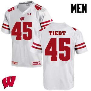 Men's Wisconsin Badgers Hegeman Tiedt #45 Football White Jerseys 542443-128