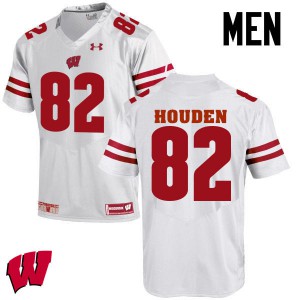 Mens Wisconsin Badgers Henry Houden #82 White Official Jerseys 715928-912