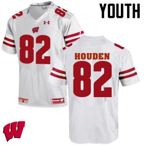 Youth Wisconsin Badgers Henry Houden #82 Embroidery White Jerseys 822109-870