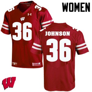 Women Wisconsin Badgers Hunter Johnson #36 Alumni Red Jersey 622473-139