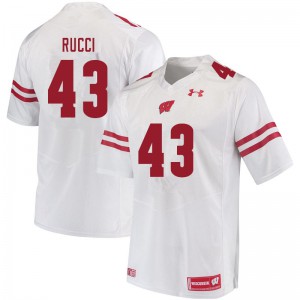 Mens Wisconsin Badgers Hayden Rucci #43 White Embroidery Jersey 549601-925