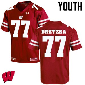 Youth Wisconsin Badgers Ian Dretzka #77 Red Official Jersey 303098-103