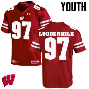 Youth Wisconsin Badgers Isaiahh Loudermilk #97 Red Football Jerseys 236460-281