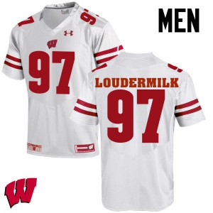 Men's Wisconsin Badgers Isaiahh Loudermilk #97 Embroidery White Jersey 403422-935