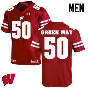 Mens Wisconsin Badgers Izayah Green-May #50 University Red Jersey 640614-668