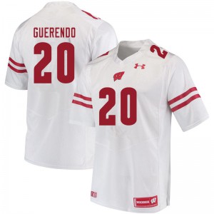 Mens Wisconsin Badgers Isaac Guerendo #20 White Official Jersey 700828-222