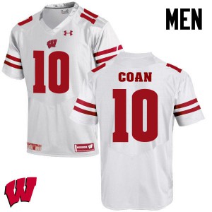 Men Wisconsin Badgers Jack Coan #10 White Football Jerseys 393540-300