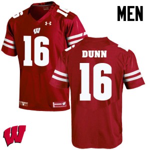 Mens Wisconsin Badgers Jack Dunn #16 Red Stitch Jerseys 454709-584