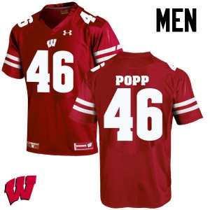 Mens Wisconsin Badgers Jack Popp #46 Red Embroidery Jerseys 124494-388