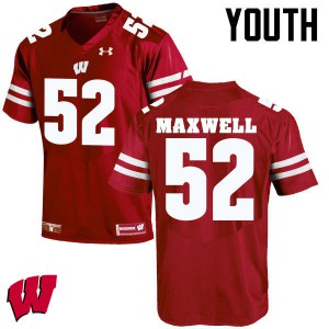 Youth Wisconsin Badgers Jacob Maxwell #52 Embroidery Red Jersey 859817-539