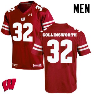 Men Wisconsin Badgers Jake Collinsworth #32 Red Stitch Jersey 395978-350