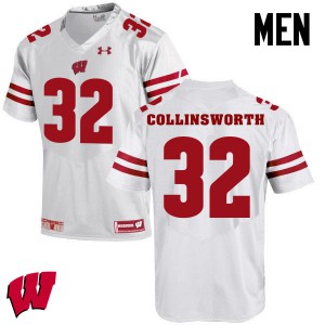Men Wisconsin Badgers Jake Collinsworth #32 University White Jerseys 584999-397