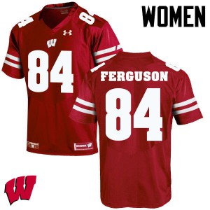 Women Wisconsin Badgers Jake Ferguson #84 Embroidery Red Jerseys 193319-505