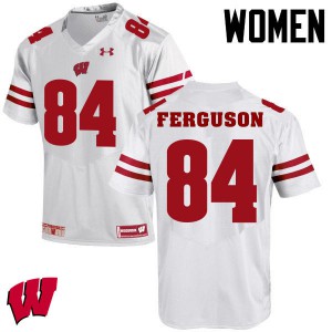 Women's Wisconsin Badgers Jake Ferguson #84 White NCAA Jerseys 911445-107