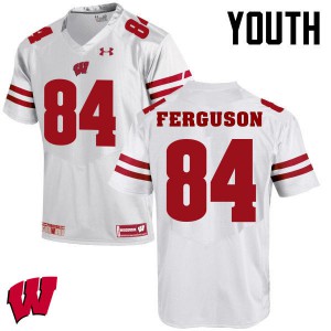 Youth Wisconsin Badgers Jake Ferguson #84 White Player Jersey 545784-645