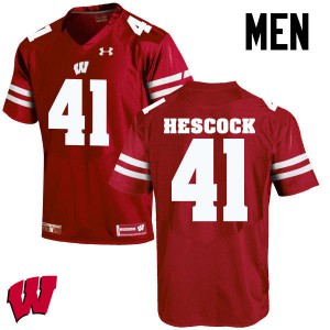 Mens Wisconsin Badgers Jake Hescock #41 Red Player Jerseys 137685-384