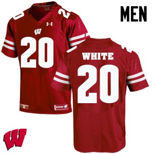 Men's Wisconsin Badgers James White #20 Embroidery Red Jerseys 885320-166