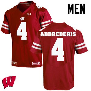 Mens Wisconsin Badgers Jared Abbrederis #4 College Red Jersey 873295-305