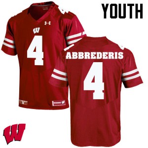 Youth Wisconsin Badgers Jared Abbrederis #4 Stitch Red Jersey 815790-791