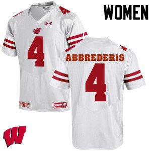 Women Wisconsin Badgers Jared Abbrederis #4 White Stitch Jersey 693789-506