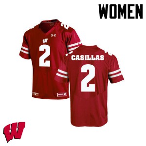 Women's Wisconsin Badgers Jonathan Casillas #2 Stitched Red Jersey 447360-386