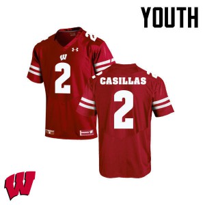 Youth Wisconsin Badgers Jonathan Casillas #2 Red High School Jersey 202970-281