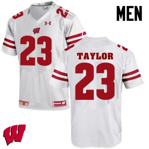 Mens Wisconsin Badgers Jonathan Taylor #23 College White Jersey 587544-365