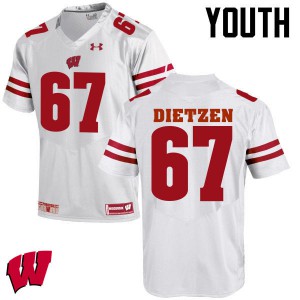Youth Wisconsin Badgers Jon Dietzen #67 White College Jersey 637152-988