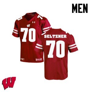 Men's Wisconsin Badgers Josh Seltzner #70 Red Official Jersey 692481-942